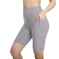 Ženske guzice za trening kratke hlače teksturirane teksture s visokim strukom plijen plijen atletski biciklistički