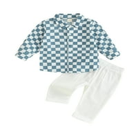 Odjeća za dječake od 1 do 4 godine, košulja s dugim rukavima s gumbima, hlače za malu djecu, jesenska odjeća