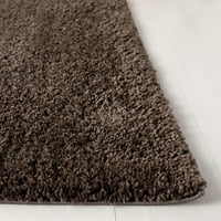 Jednobojni plišani tepih od paperja, smeđi, 8' 10'