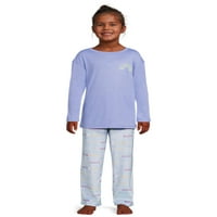 Wonder Nation Girls Dugi rukav Top i Jersey hlače s pletenim flanelom, dvodijelni set za spavanje pidžame, veličine