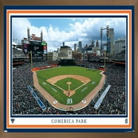 Detroit Tigers - Poster zidni plakat Comerica Park, 14.725 22.375 uokviren