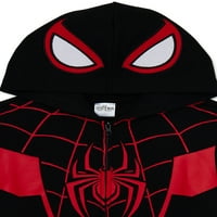 Spider-Man Boys Dugi rukav puni zip cosplay hoodie, veličine 4-18