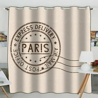 Okrugla smeđa poštanska marka Pariz Francuska na bež pozadini praktična toplinska izolacijska zavjesa za sjenčanje