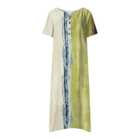 Ženska haljina Plus Size Ženska ljetna ležerna ljuljačka haljina s izrezom i gumbima u obliku slova u, kratkim