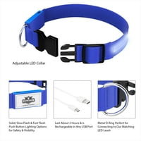 Ogrlica za pse za pse s LED svjetlom, plava, Plava