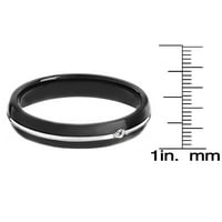 Obalni nakit od nehrđajućeg čelika crni obloženi kubični cirkonijski prsten