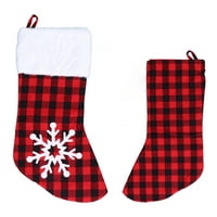 Poklon vrećice za božićne čarape svjetlije boje crno-crvena mreža božićne čarape velikog kapaciteta slatke naljepnice