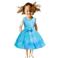 Smiješna princeza bez rukava za malu djecu suknja za djevojčice Slatka nebesko plava haljina