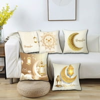 Visland Eid Ramadan Moon Light Print jastuci za jastuke pokriva za ukrasni jastuk poklopac Poklop za bacanje jastuka