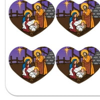 Prizor rođenja djeteta Isusa Marije Josipa božićna Kršćanska Biblija planer u obliku srca kalendar spomenar zanatske