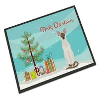 Colorpoint kratkodlaka mačka, prostirka za vrata Sretan Božić