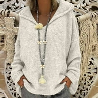Shpwfbe ženski džemperi modno labave velike veličine kapuljača s kapuljačom dugih rukava vrhovi džemper