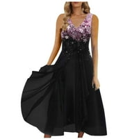 Ljetne haljine Plus Size za žene ispod 10 dolara, ljetne haljine za žene s cvjetnim printom, Haljina Bez rukava