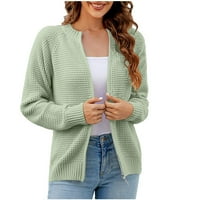 Jesenski Kardigani za žene pleteni kardigan s otvorenim prednjim dijelom džemperi s dugim rukavima kardigan s
