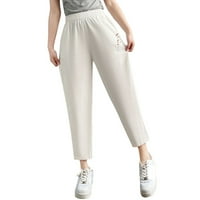 Ženske hlače proljeće-ljeto, rastezljive Ležerne hlače s visokim strukom, široke tanke ženske hlače od rotkvice