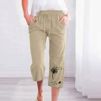 Posteljine hlače Žene Ljetna moda plus veličina ležerna elastična elastična labava ravna široka nogu hlače duge