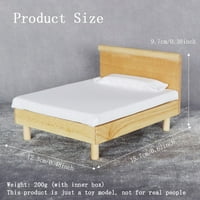 Realistični drveni krevet za lutke za višekratnu upotrebu minijaturni Mini bračni krevet pribor za kućice za lutke