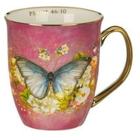Darovi kršćanske umjetnosti velika keramička šalica za kavu i čaj s leptirom iz Svetog pisma za žene: Ostanite