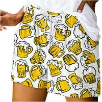 Ženske modne kratke hlače za Oktoberfest festival, smiješne pivske hlače s printom od 3 inča, ljetne elastične