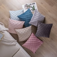 Karirani jastuk za bacanje od nabrane tkanine serije 18 18