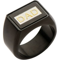 Muški prsten od nehrđajućeg čelika u crnoj boji i zlatni ugravirani prsten od nehrđajućeg čelika