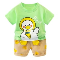 Ljetni vrhovi s životinjskim printom iz crtića za dječake i djevojčice + Kratke hlače, hlače, Odjeća za bebe za