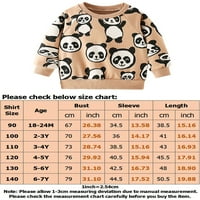 Grianlook Boys Fall Tops Crew Neck Pulover dukserica dugih rukava Dječak toplo labav Panda print smeđa