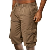 Muške kratke hlače 2 Ležerne jednobojne Kargo kratke hlače do koljena s džepom ravne hlače s patentnim zatvaračem