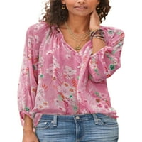 Ženske Boho majice s cvjetnim printom u obliku slova B u obliku slova u, ležerni topovi, ženska labava bluza s