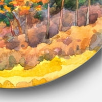 Dizajnerska umjetnost jesenska šuma na obali jezera - disk od 23