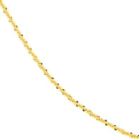 14K žuto zlato ženska ogrlica od 20 Sparkle lančana s mjeračem i bravom jastoga