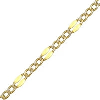 Brilliance Fini nakit 10K dvobojni YW Gold DC luk Figaro lančana ogrlica, 18