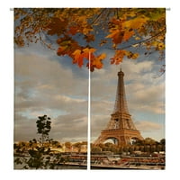 Eiffelov toranj s jesenskim lišćem u Parizu Francuska Japanska zavjesa za vrata obrada vrata i prozora zavjese