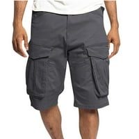 Muške teretne kratke hlače u donjem rublju Ležerne jednobojne hlače s džepovima na otvorenom, radne teretne hlače