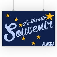 Posjetila Aljaska - Autentični suvenir - umjetničko djelo Lantern Press