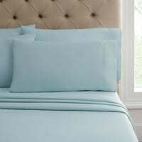 Zasićeni satenski tkani pamučni set s jastučnicama u hotelskom stilu Teal komplet od 6 dijelova