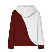 OIEYUZ ženske kapuljače ležerne labave pulovera za crtanje s džepnim stilskim bojama kontrastne dukseve s kapuljačom