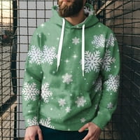 Muški jesenski / zimski džemperi za odmor, putovanja, sport s božićnim printom, ugrađeni džemper s kapuljačom