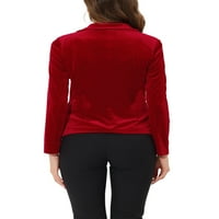 Jedinstvene ponude za žensko zarezani refer gumb Front Office Velvet Blazer jakna