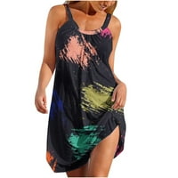 Yanhoo Ljetne haljine za žene plaže cvjetna majica Sundress casual boho tenk haljina