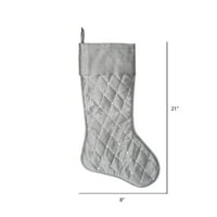 Vickerman 21 siva prošivena božićna čarapa s draguljima