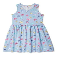 Ružičasta baršunasta haljina bez rukava s plavim leptirom za djevojčice, veličine 4-12