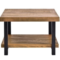 & Pojačalo; industrijski veliki kvadratni rustikalni stolić za kavu od borovog drveta