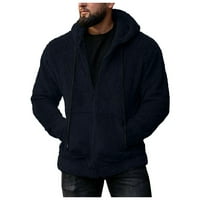 zimski kaputi za muškarce Muška kapuljača s patentnim zatvaračem majica od flisa zimska jednobojna gornja odjeća