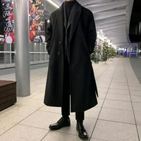 Korejski trend muški labavi casual jednoredni kaput jesen-zima, novi modni vuneni dugi kaput s dugim rukavima