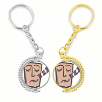 Crtanje lica u snu Sretan rotirajući privjesak za ključeve s dodatnim prstenom za par privjesaka za ključeve