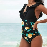 Ženski kupaći kostimi, ženski ljetni kupaći kostim, duboki kupaći kostim u obliku slova u, kupaći kostim s volanima