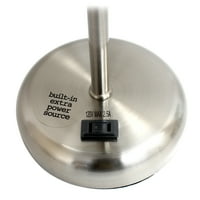 19,5 moderna Noćna utičnica s postoljem standardna metalna Stolna Stolna svjetiljka od brušenog čelika sa sjenilom