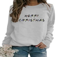 2 ženske božićne majice, dukserica dugih rukava, tople božićne veste, ženski casual svečani pulover u bijeloj