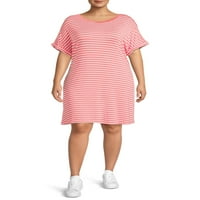 Terra & Sky Women's Plus size majica manžetna haljina